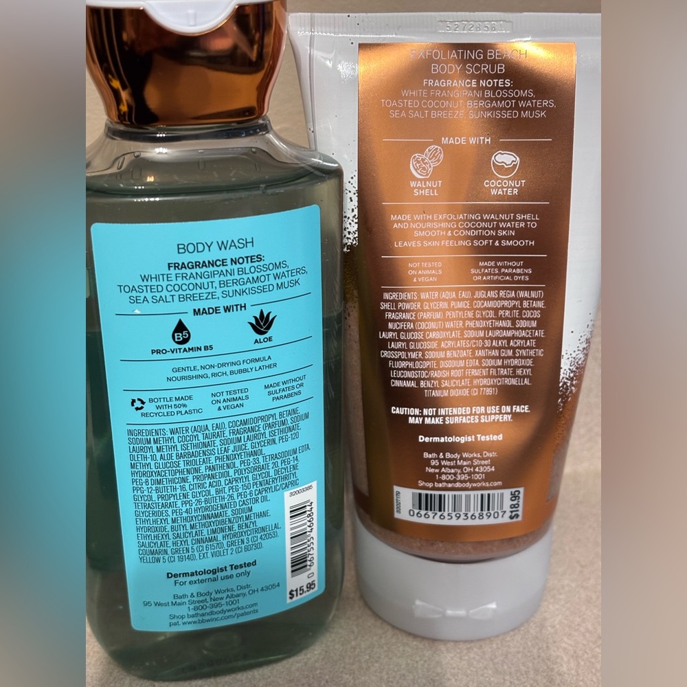 Bath & Body Works At the Beach 6.6oz Body Scrub & 10oz Body Wash Custom Bundle - Picture 2 of 9